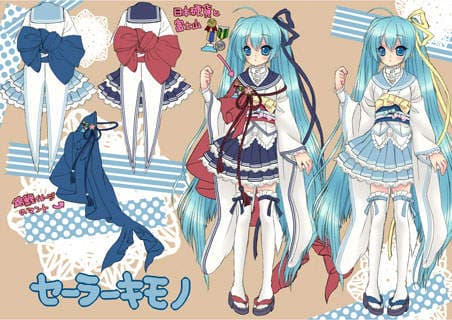 初音未来妄想商品《和服风水手服》一般的水手服不够看~还要结合点巫女风格才够萌 初音未来妄想商品《和服风水手服》一般的水手服不够看~还要结合点巫女风格才够萌