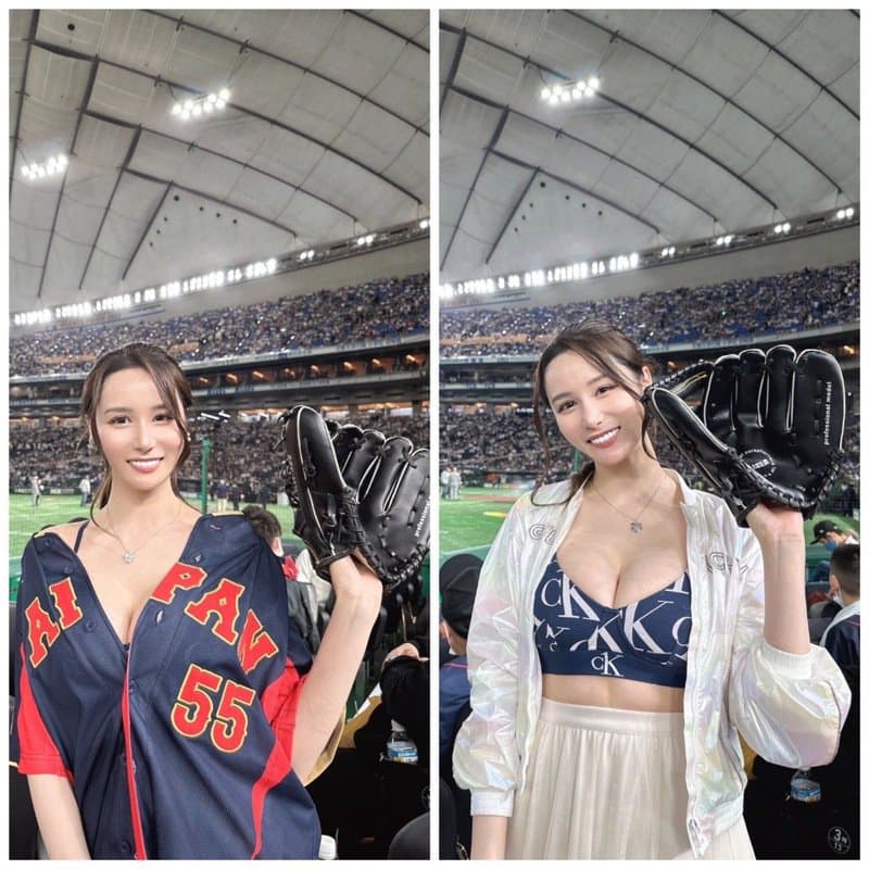 日性感女优应援经典赛!抬手惊见「无罩」好身材 球迷露事业线吸睛 日性感女优应援经典赛!抬手惊见「无罩」好身材 球迷露事业线吸睛